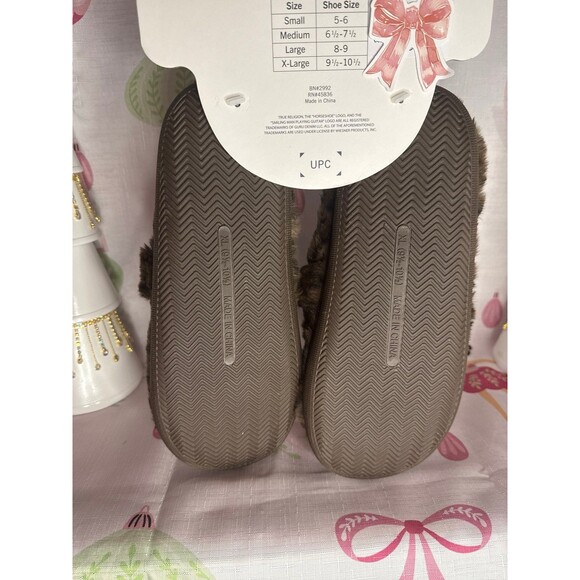 True Religion LEOPARD Slippers with Rhinestone Horseshoe, XL 9.5/10.5 - Picture 5 of 6